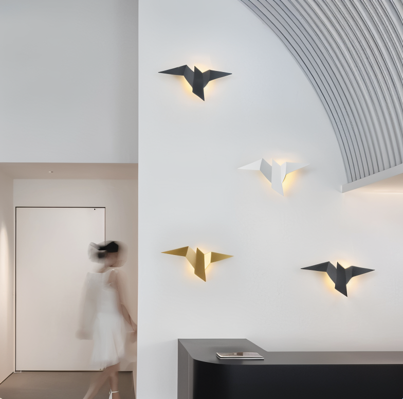 Skorter | OriTori Wall Light - Geometric Origami Bird Wall Light - Japanese Style Wall Light Design