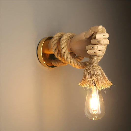 Skorter | RetroHand Lamp - Handmade Hemp Rope Wall Lamp for a Timeless Touch