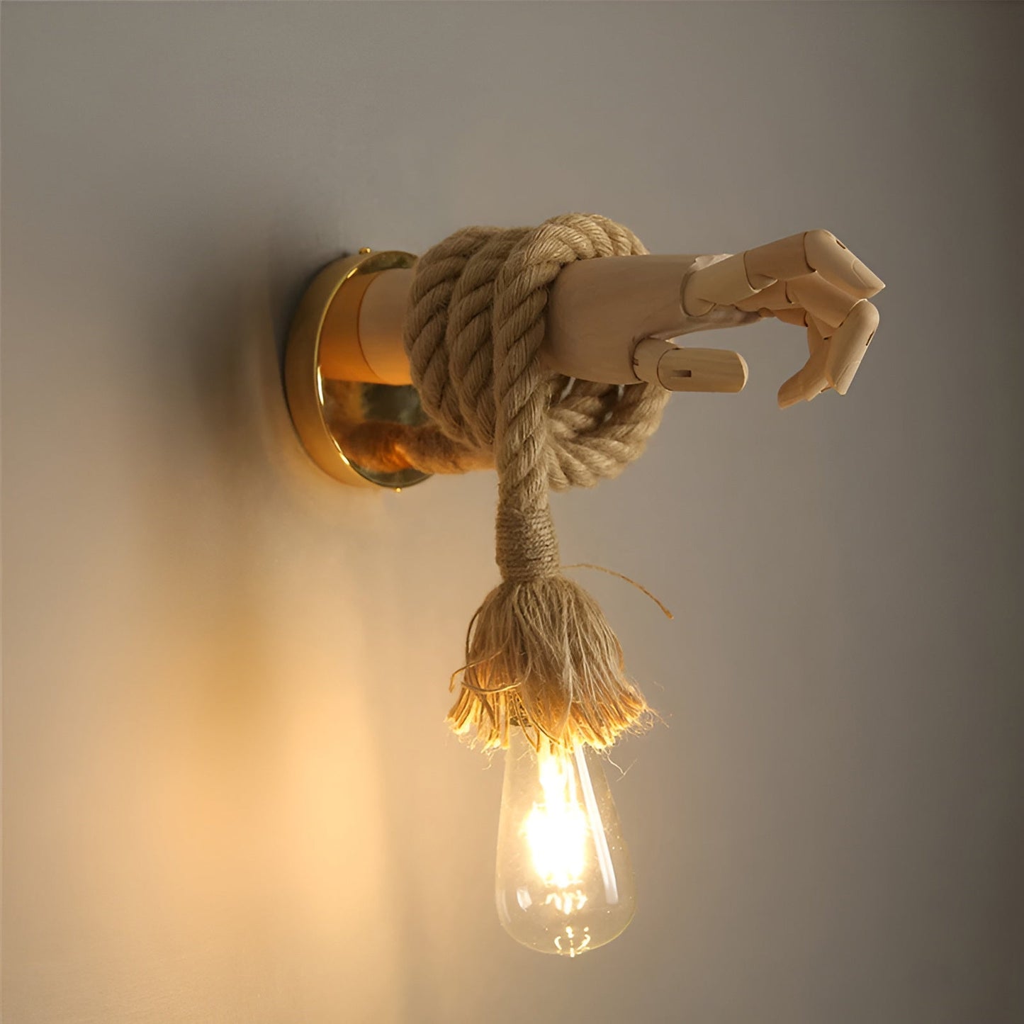 Skorter | RetroHand Lamp - Handmade Hemp Rope Wall Lamp for a Timeless Touch