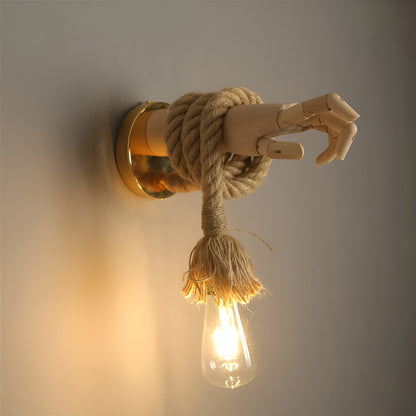 Skorter | RetroHand Lamp - Handmade Hemp Rope Wall Lamp for a Timeless Touch
