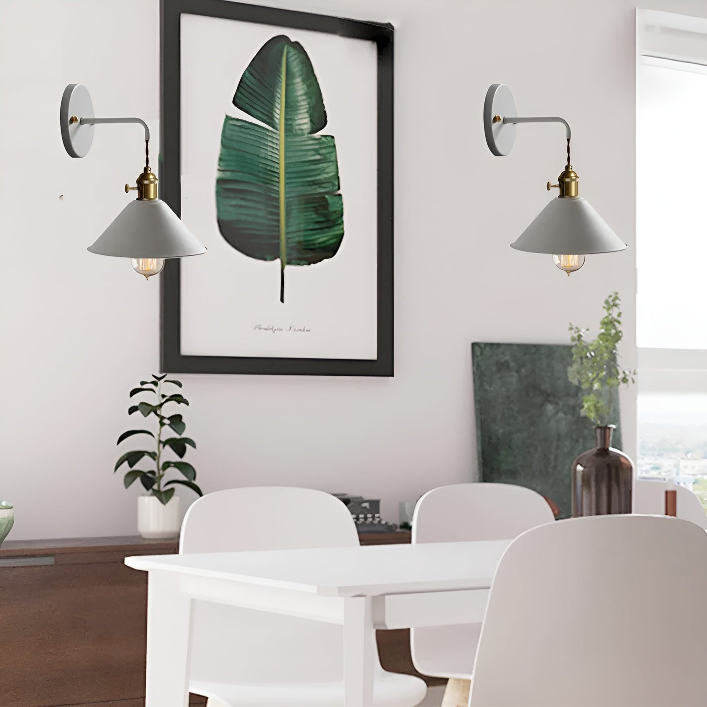 Skorter | Retro Vintage Vägglampa - Vintageinspirerad Konformad Metallvägglampa