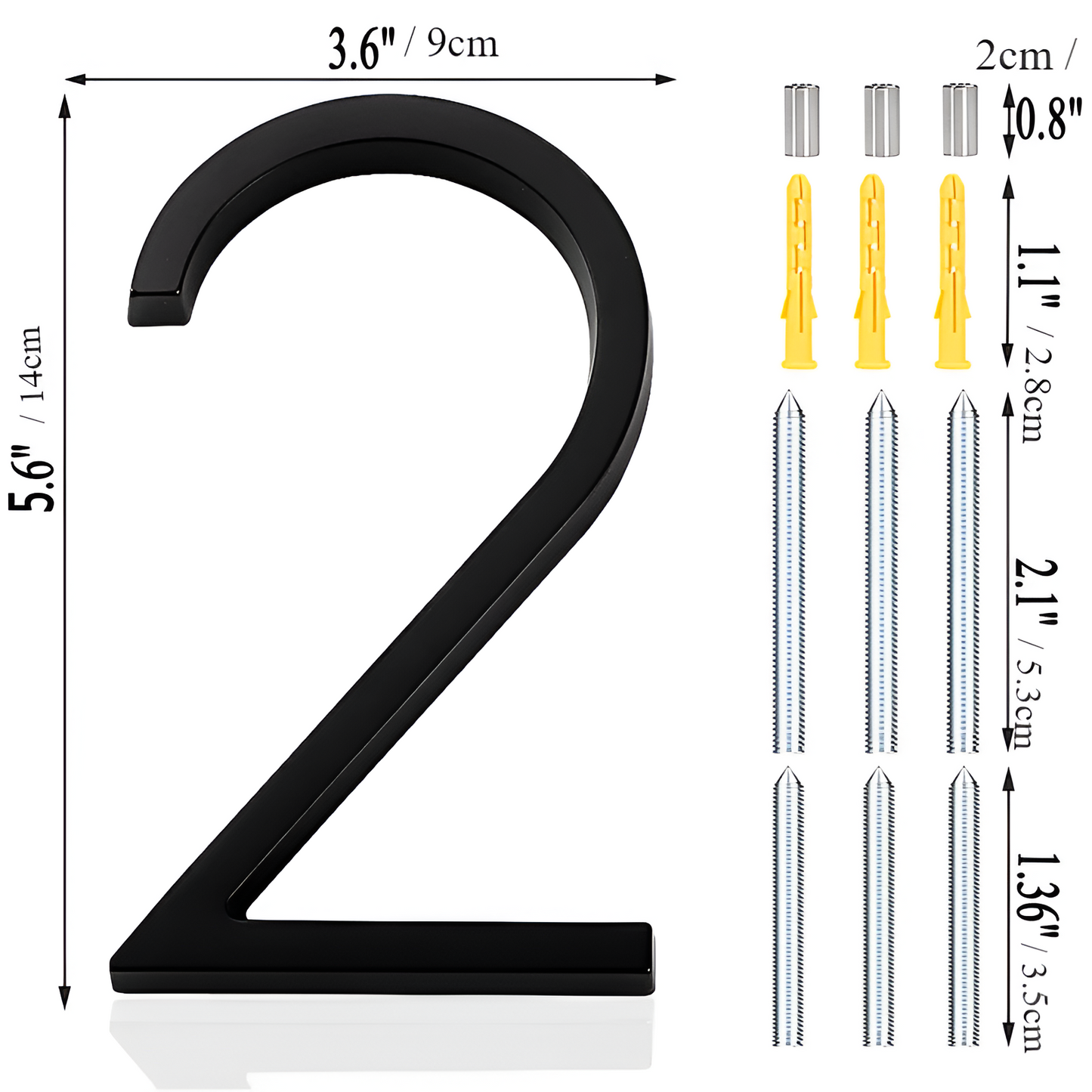Skorter | Black Full House Number - House Number Modern - House Number Sign