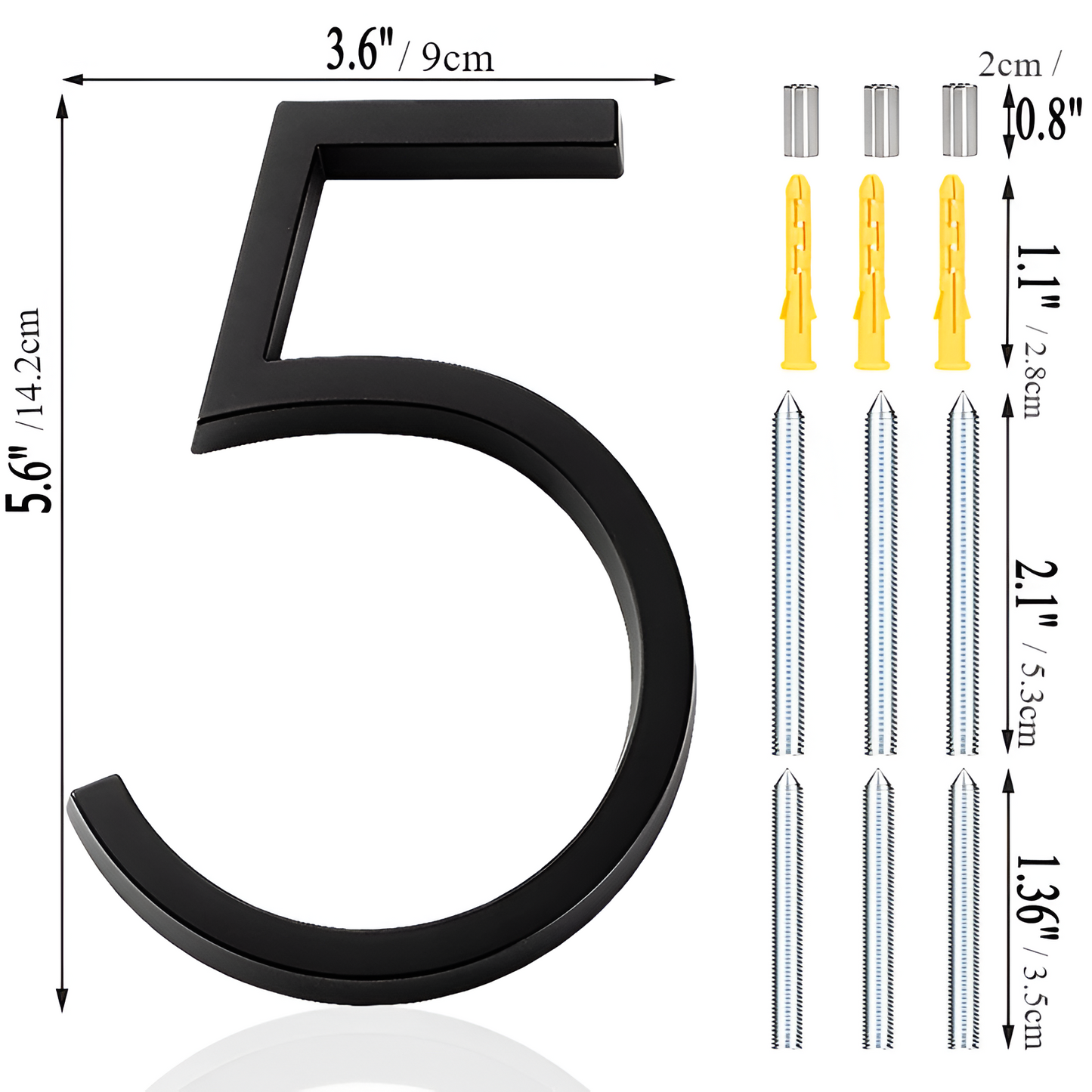 Skorter | Black Full House Number - House Number Modern - House Number Sign