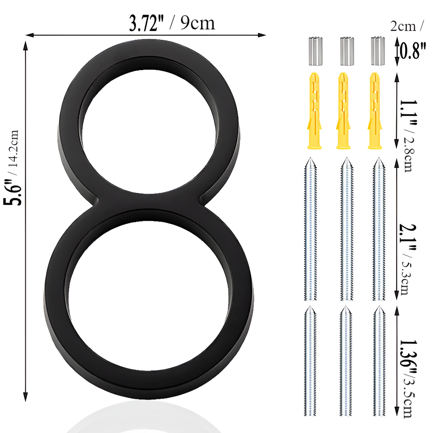 Skorter | Black Full House Number - House Number Modern - House Number Sign