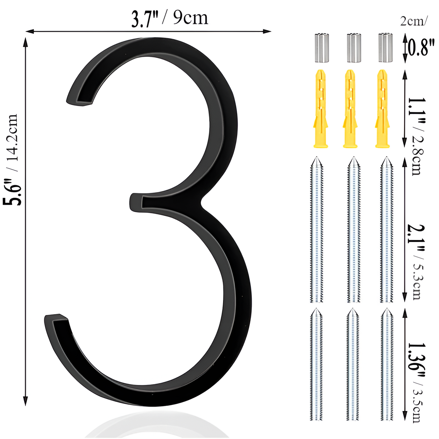 Skorter | Black Full House Number - House Number Modern - House Number Sign