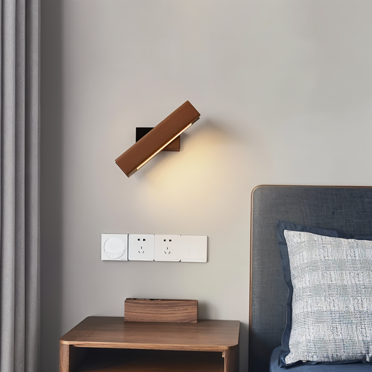 Skorter | TwistLED Wall Lamp - 360° Rotatable Rectangular LED Wall Lamp in Wood