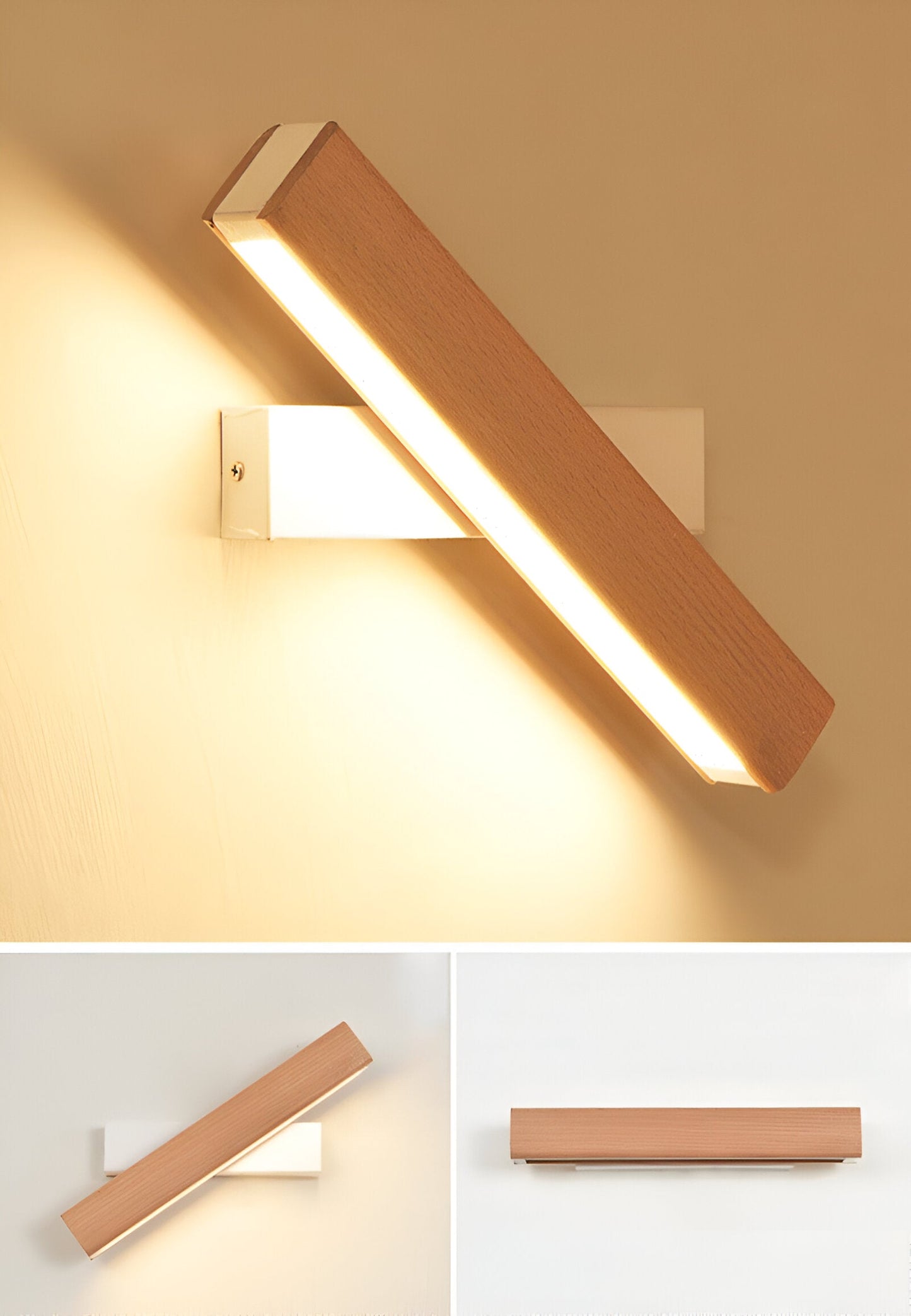 Skorter | TwistLED Wall Lamp - 360° Rotatable Rectangular LED Wall Lamp in Wood