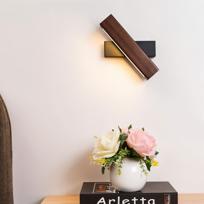 Skorter | TwistLED Wall Lamp - 360° Rotatable Rectangular LED Wall Lamp in Wood