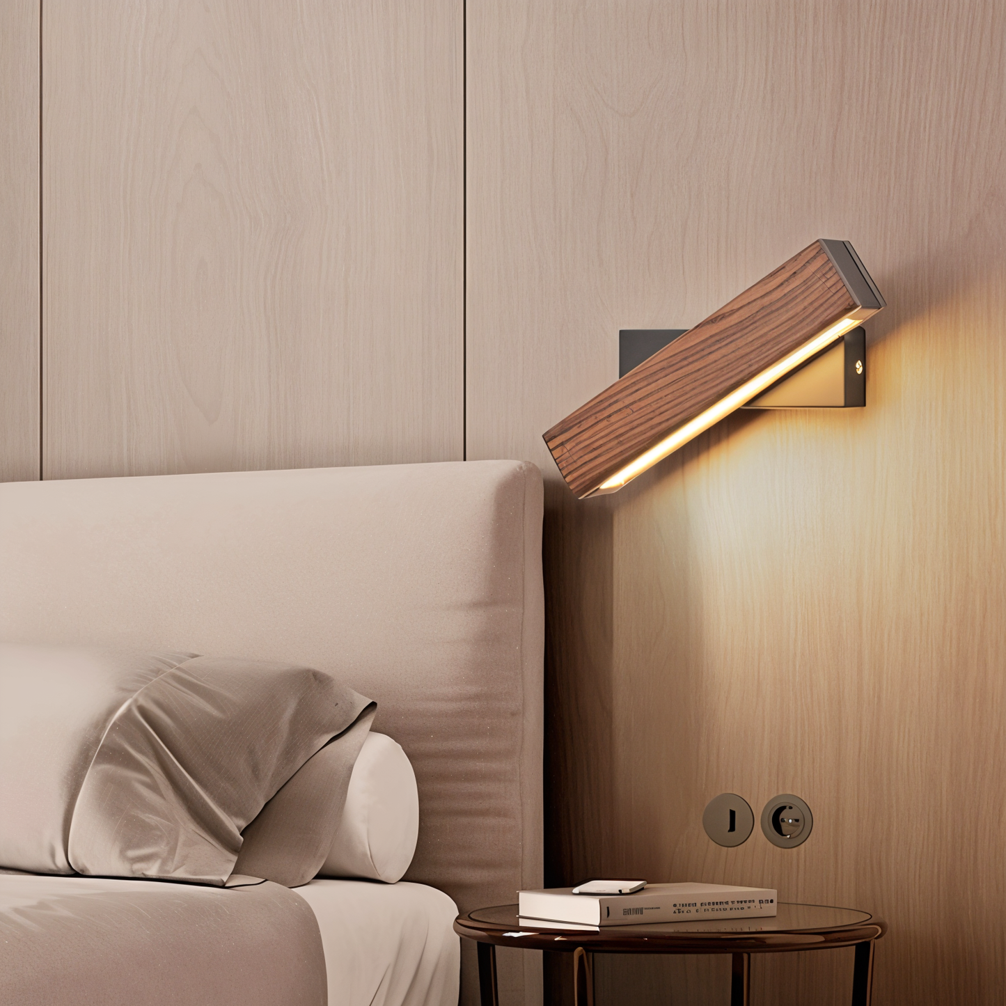 Skorter | TwistLED Wall Lamp - 360° Rotatable Rectangular LED Wall Lamp in Wood