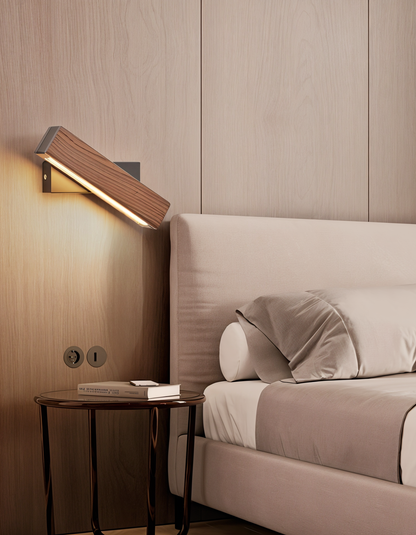 Skorter | TwistLED Wall Lamp - 360° Rotatable Rectangular LED Wall Lamp in Wood