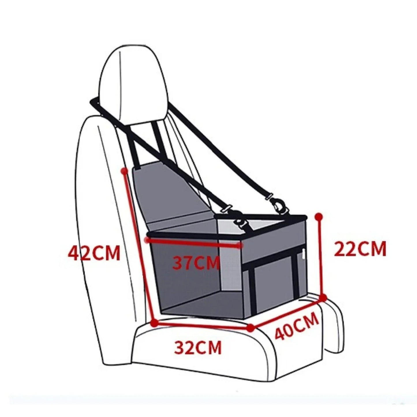 Skorter | AutoPaw Elevated Dog Car Seat – Waterproof, Non-Slip and Safe for On the Go