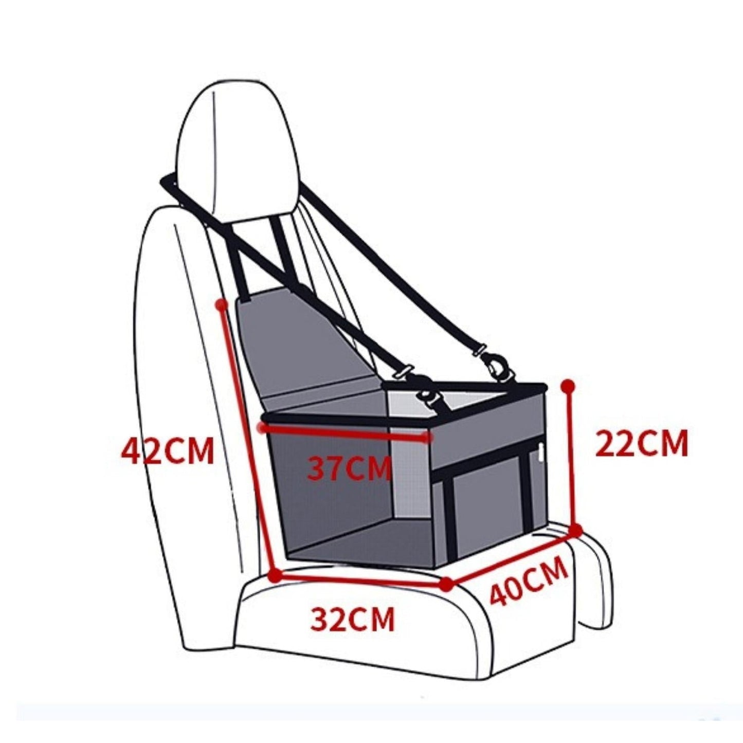 Skorter | AutoPaw Elevated Dog Car Seat – Waterproof, Non-Slip and Safe for On the Go