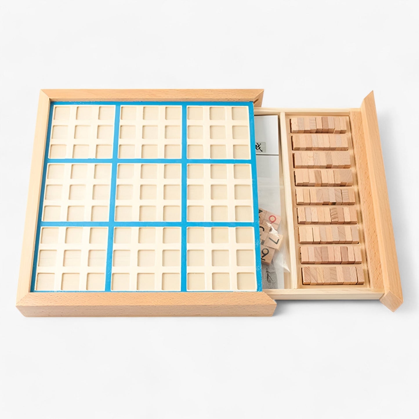 Skorter | Daan | Wooden Sudoku Board Game with Drawer – Classic Brain Teaser for All Ages