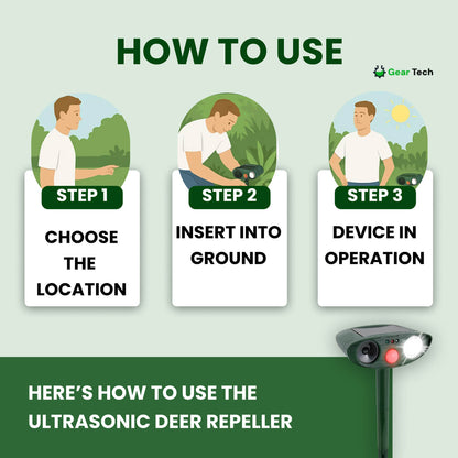 Skorter | Solar-Powered Ultrasonic Deer Repeller - Effective Deer Deterrent for Gardens & Yards in 48 Hours