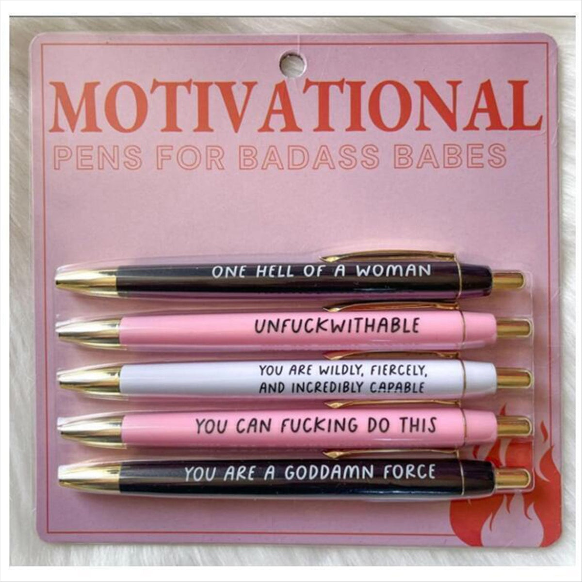 Skorter | A55T Motivational Badass Pen Set - 5Pcs Funny Daily Ballpoint Pens
