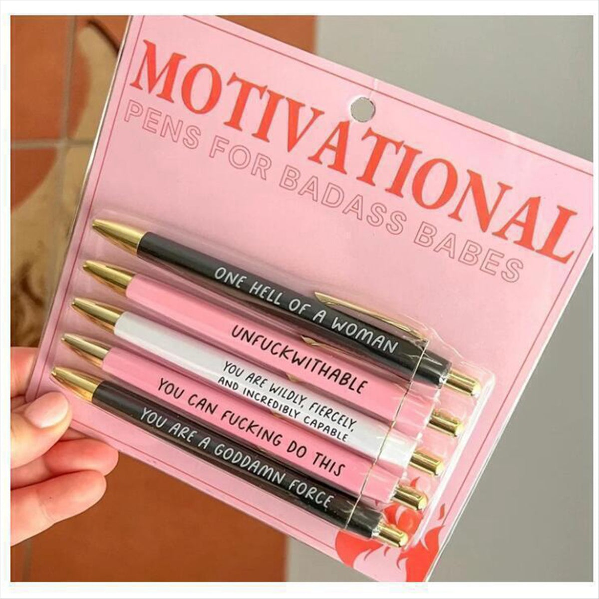 Skorter | A55T Motivational Badass Pen Set - 5Pcs Funny Daily Ballpoint Pens