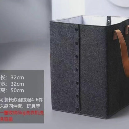 Skorter | Collapsible laundry basket with leather handles