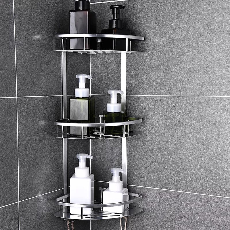 Skorter | 3-Layer Space Aluminum Bathroom Corner Shelf