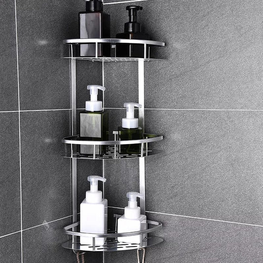 Skorter | 3-Layer Space Aluminum Bathroom Corner Shelf