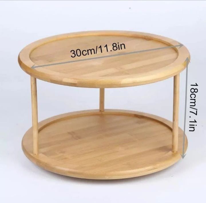 Skorter | 2Tier Rotating Bamboo Spice Rack