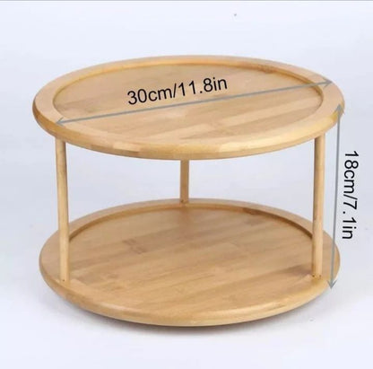 Skorter | 2Tier Rotating Bamboo Spice Rack