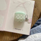 Skorter | Green Gingham AirPods Case – Cute Pastel Checkered AirPods Case with Charm