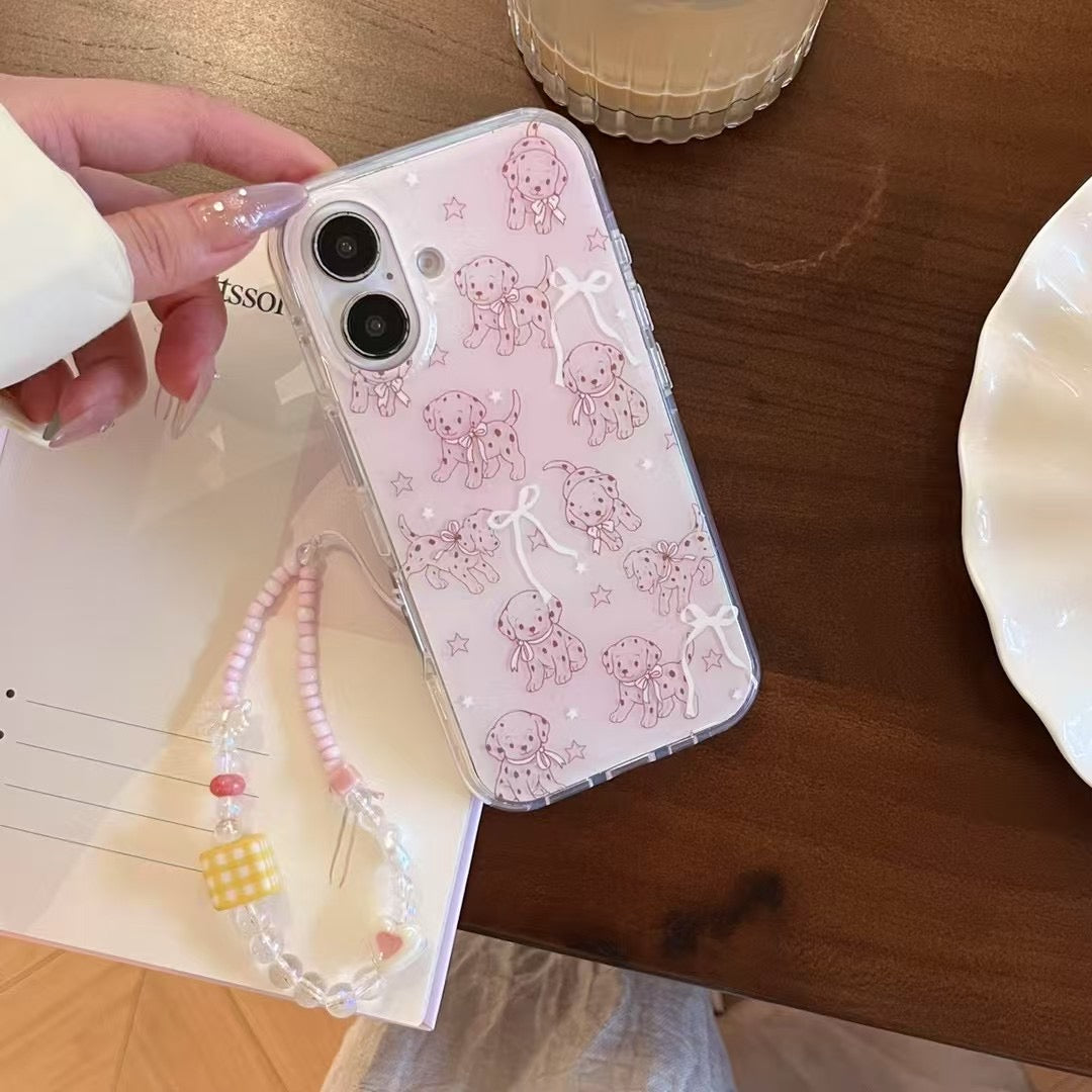 Skorter | Cute puppy pattern iPhone case with charm