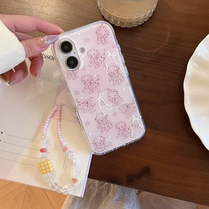 Skorter | Cute puppy pattern iPhone case with charm