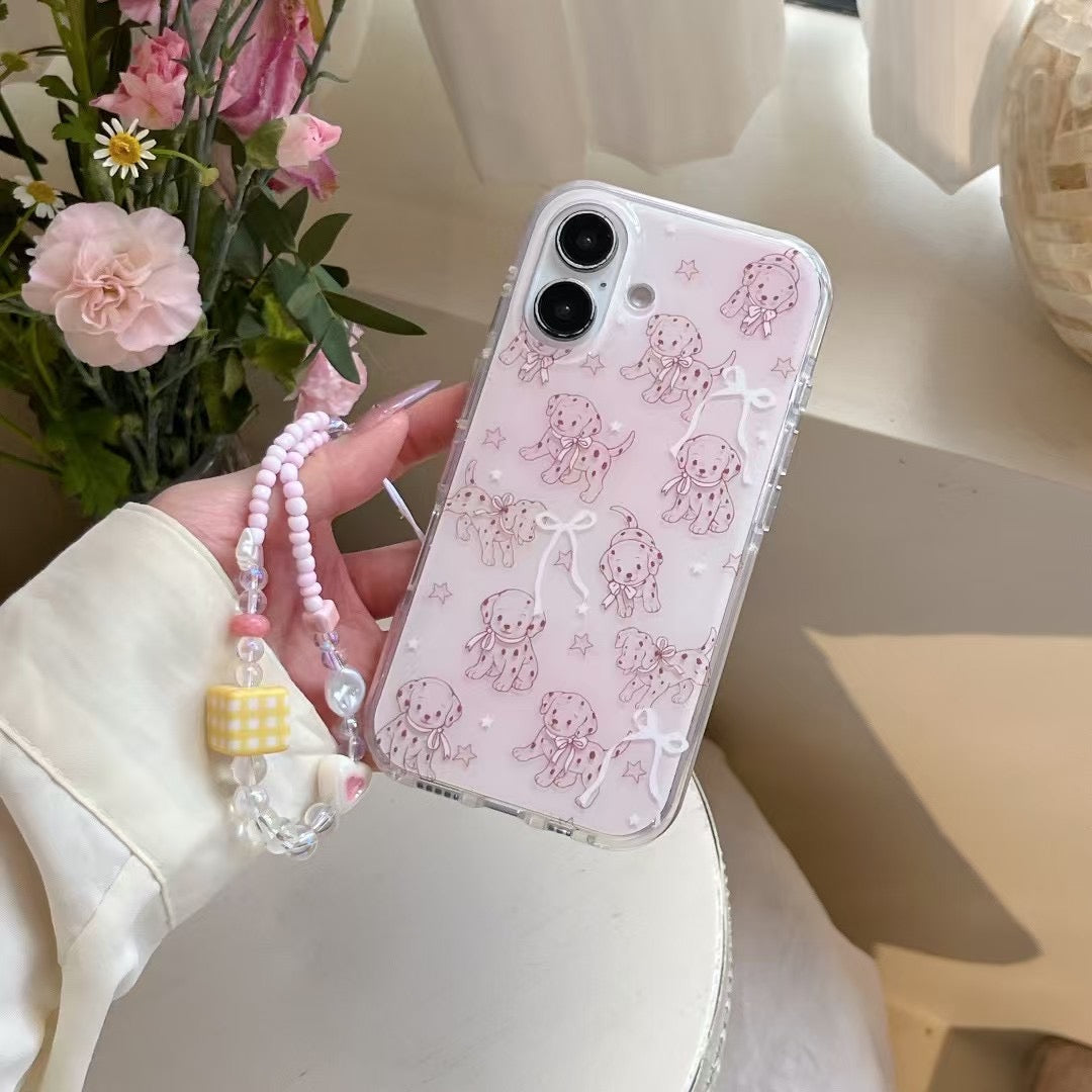 Skorter | Cute puppy pattern iPhone case with charm