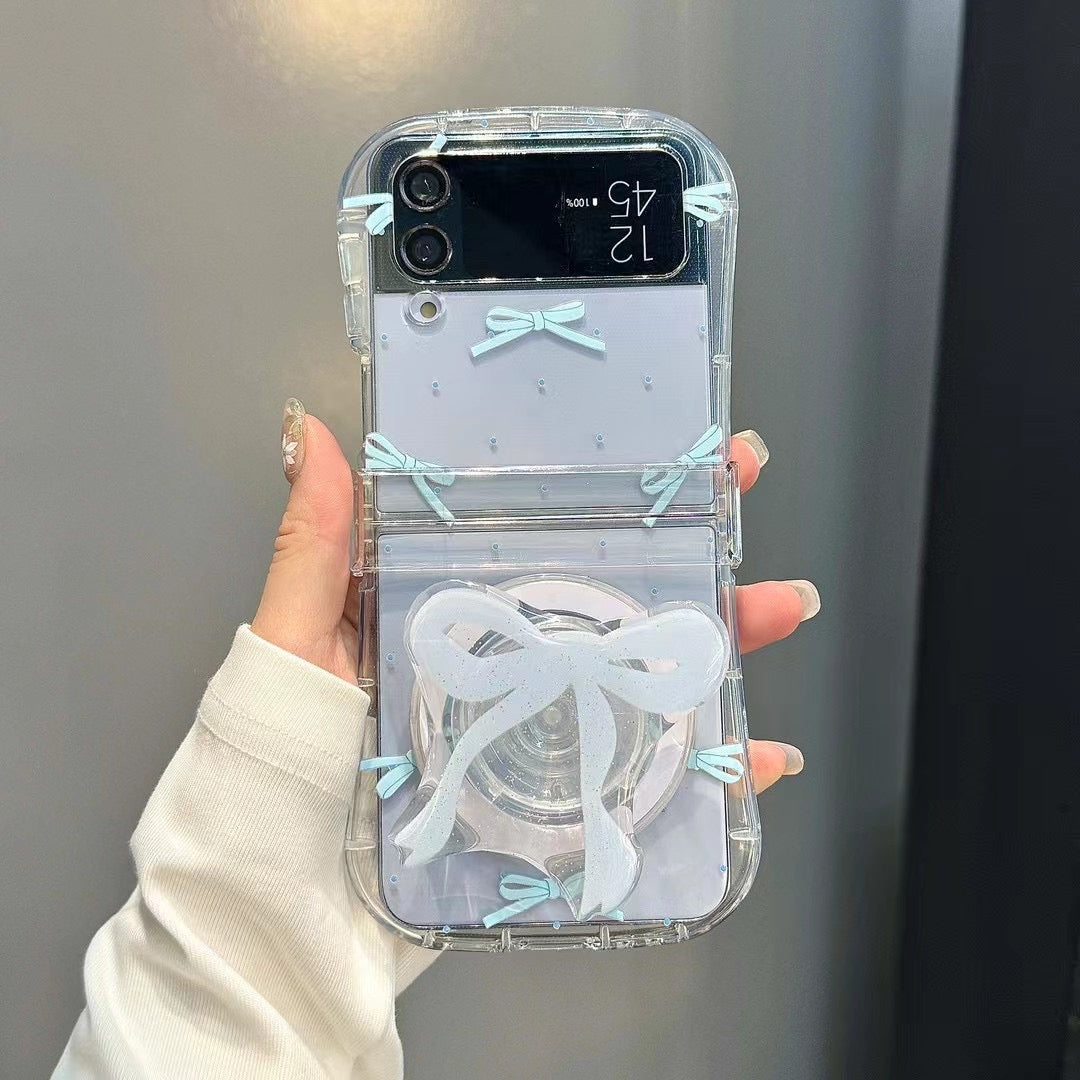 Skorter | Cute Bow Ribbon Samsung Flip Case – Clear protective case with soft pastel ribbon
