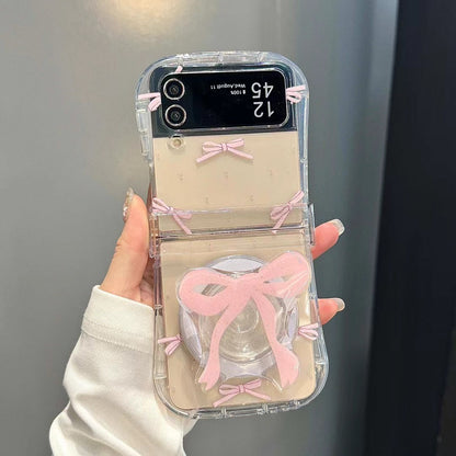 Skorter | Cute Bow Ribbon Samsung Flip Case – Clear protective case with soft pastel ribbon