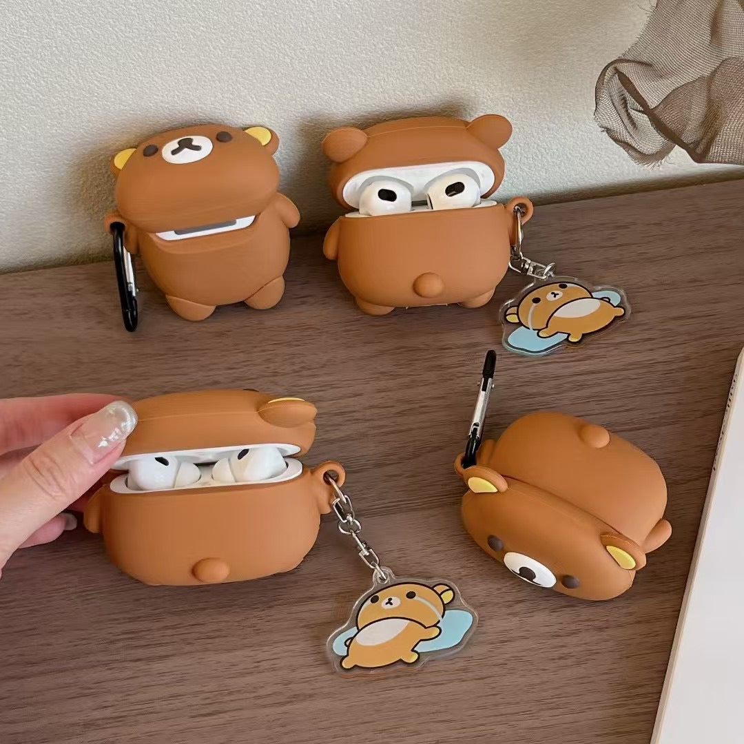 Skorter | Cute Bear 3D Silicone AirPods Case with Keychain