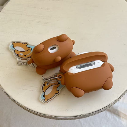 Skorter | Cute Bear 3D Silicone AirPods Case with Keychain