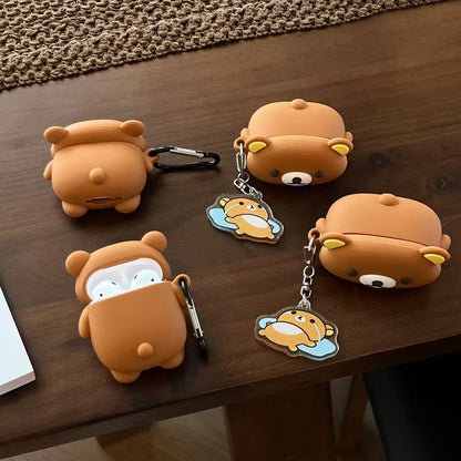Skorter | Cute Bear 3D Silicone AirPods Case with Keychain