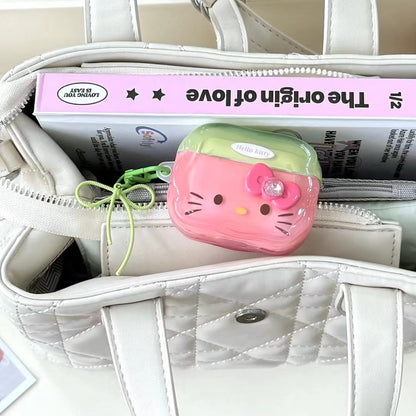 Skorter | Cute Kitty AirPods case and shiny pink & green with bow pendant