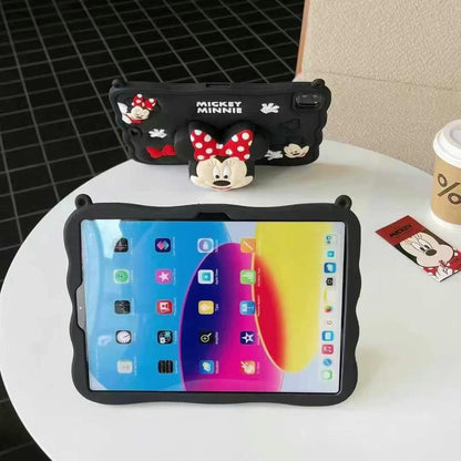 Skorter | 3D Cartoon Silicone iPad Case – Shockproof Cartoon Stand Case with Shoulder Strap