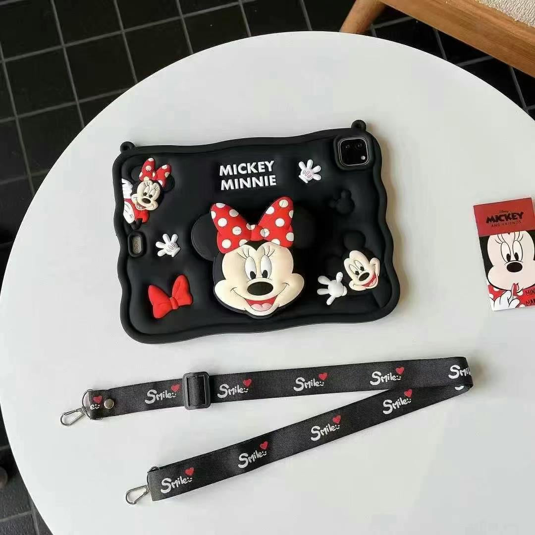 Skorter | 3D Cartoon Silicone iPad Case – Shockproof Cartoon Stand Case with Shoulder Strap