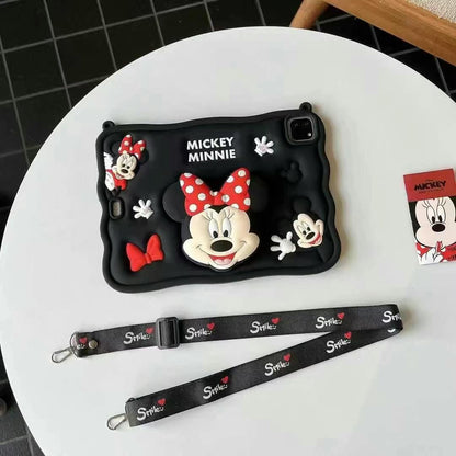 Skorter | 3D Cartoon Silicone iPad Case – Shockproof Cartoon Stand Case with Shoulder Strap