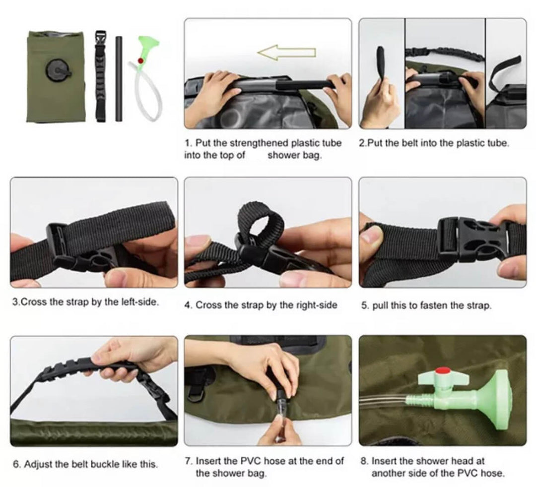 Skorter | ZonFlow Foldable Outdoor Shower Bag – 20L Solar Heating