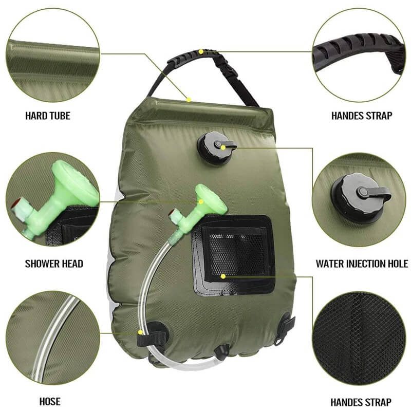Skorter | ZonFlow Foldable Outdoor Shower Bag – 20L Solar Heating