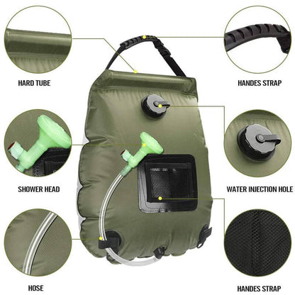 Skorter | ZonFlow Foldable Outdoor Shower Bag – 20L Solar Heating