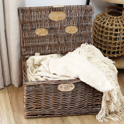 Skorter | Antique Wash Wicker Chest Hamper