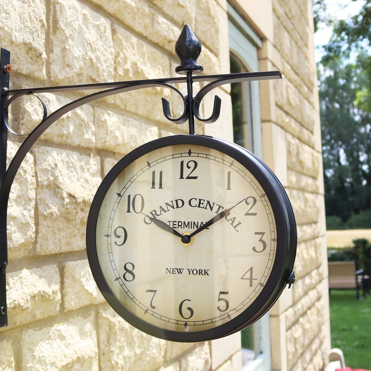 Skorter | Black Double Sided Railway Outdoor Clock