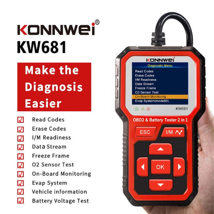 Skorter | KW681 OBD2 Scanner 6V 12V