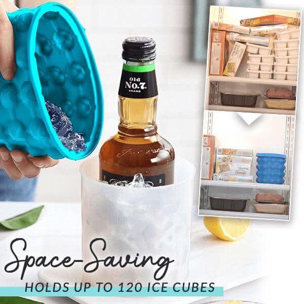 Skorter | 2-in-1 Ice Cube Container & Beverage Cooler for Small Freezers