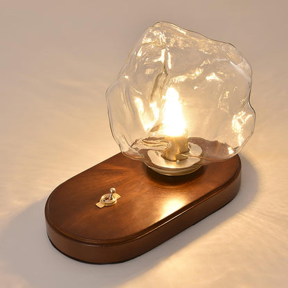 Skorter | Glass Block Table Lamp | Modern Design with Clear Glass | Ideal for Living Room & Bedroom Lighting