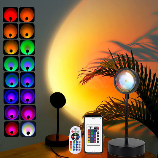Skorter | Sunset Lamp Projector - LED Night Light with 16 RGB Colors and 360° Rotation