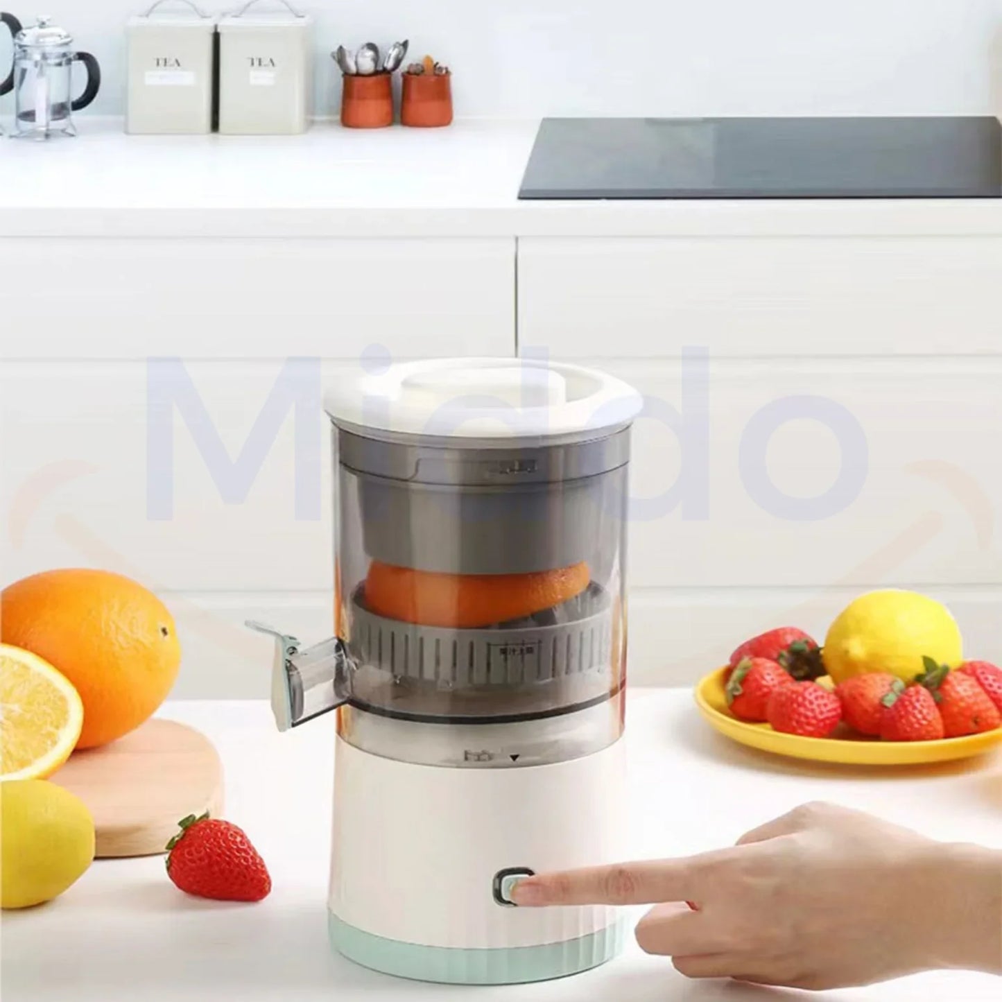 Skorter | Electric citrus juicer with juice collector – For fresh juice in seconds