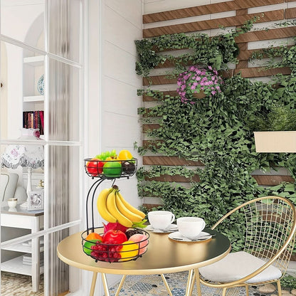 Skorter | 2-Tier Fruit Stand with Banana Holder in Scandinavian Design