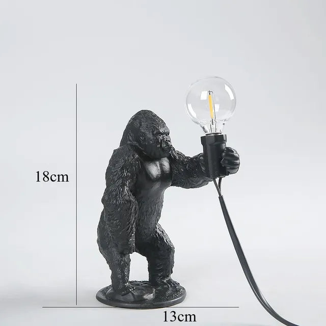 Skorter | GorillaLux - Unique Gorilla Table Lamp | Modern Animal Lamp with Warm LED Light
